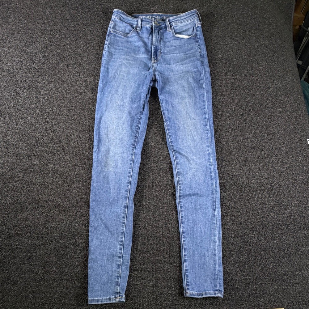 American Eagle Jegging Womens 8 (28x30) Long Super Hi-Rise Blue Level Stretch